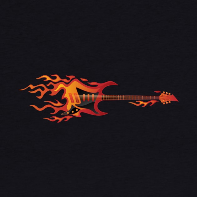 Electric Guitar Fire Illustration by hobrath